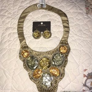 Retired CHICO’S statement necklace earrings Set